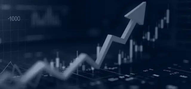 abstract line graph with arrow