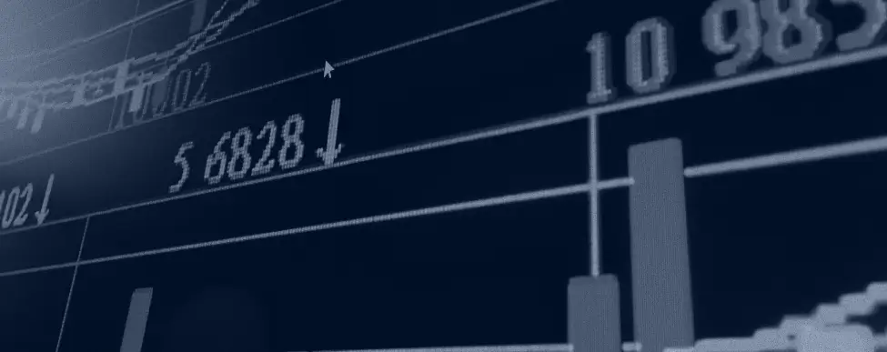 photo of data with arrow pointing downward